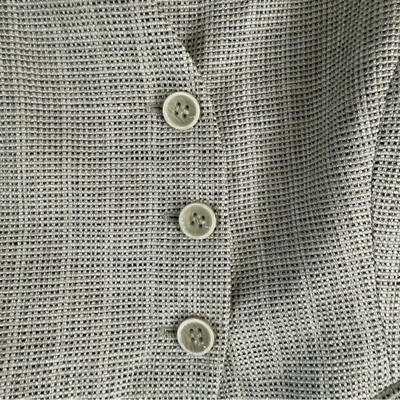 Armani Collezioni Womens 6 Tweed Linen Blend Blazer Cream Black Classic,Career - Picture 7 of 14